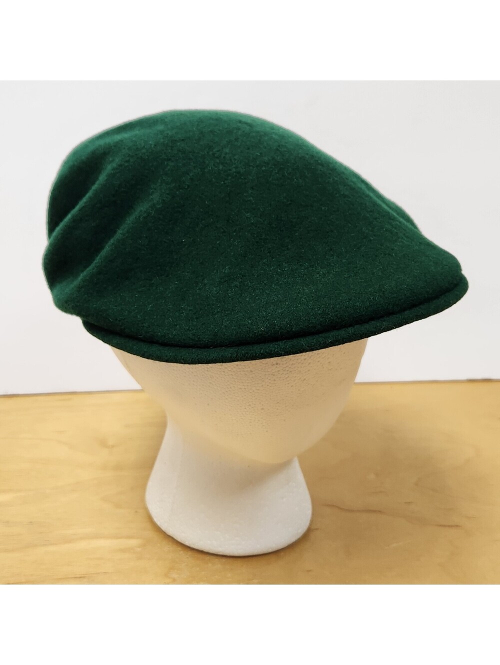 Vintage 1970's Kangol Wool Flat Cap Forest Green Ivy Driving Hat Oval England